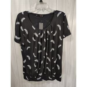 Women's NWT DJT Short Sleeve Top XL Scoop Neck Stretch Cruise Whimsygoth